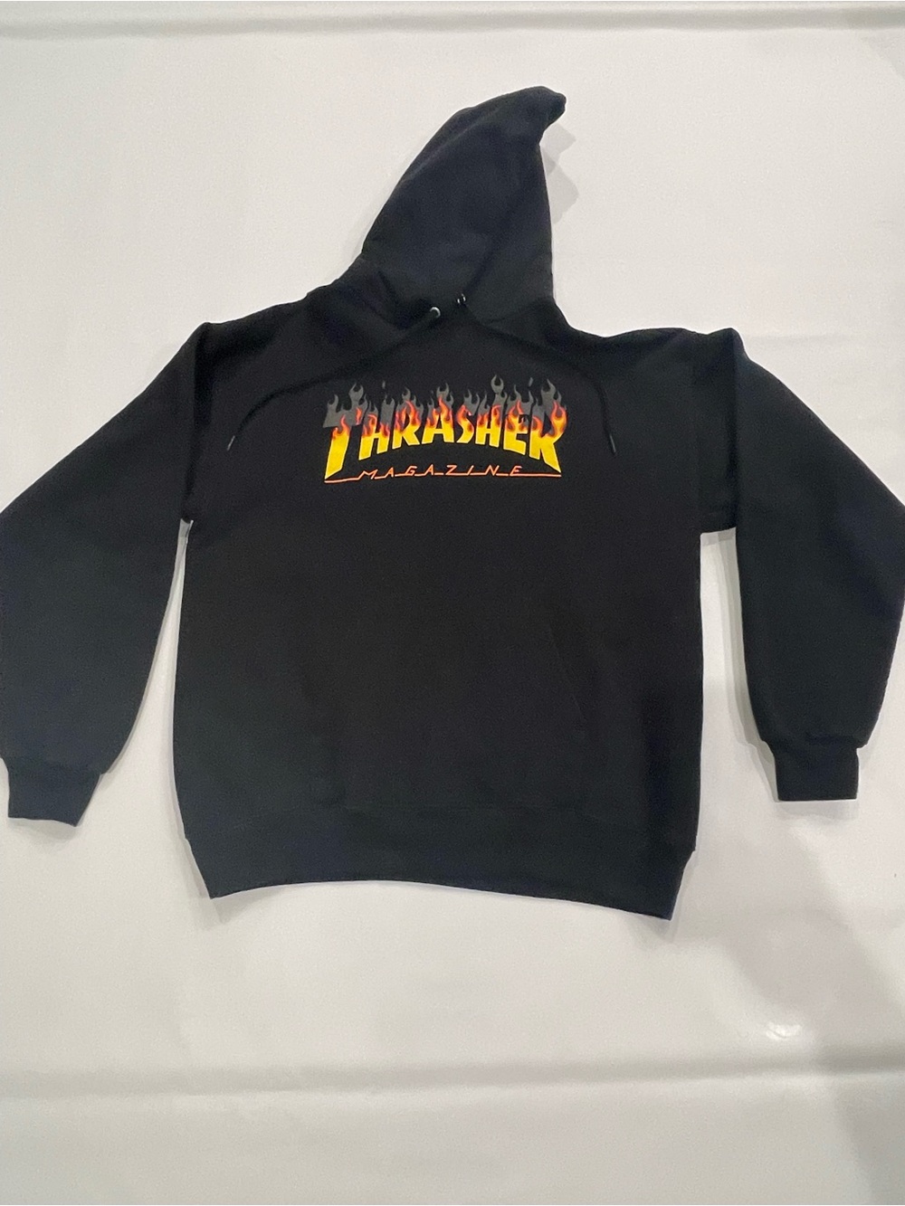 Thrasher Magazine Flame Logo Hoodie Mens (M) Black Pullover Skate Apparel.#0607